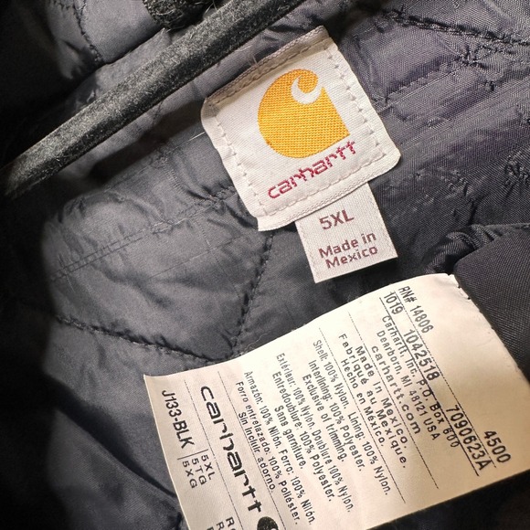 Carhartt Yukon Extremes Insulated Hooded Jacket Mens 5XL Regular J133 Full Zip - Picture 5 of 8